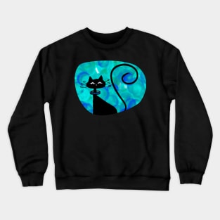 Atomic Age Cat (Blue) Crewneck Sweatshirt